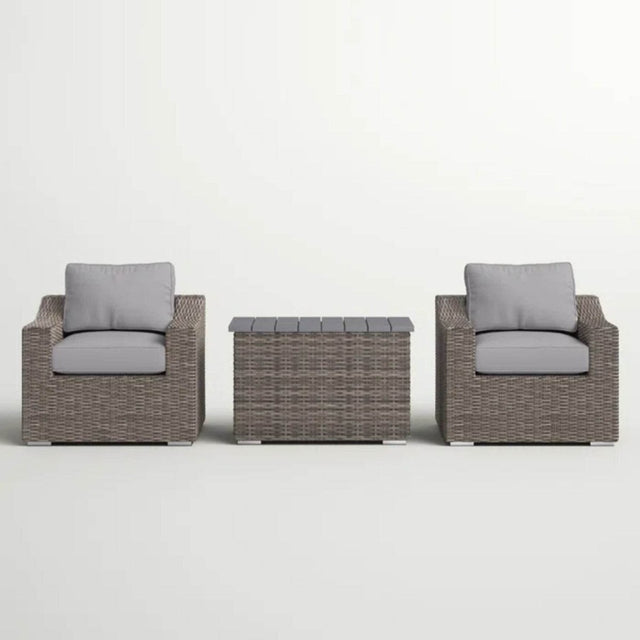 3 - Piece Chic Rattan Wicker Outdoor Seating Group - Slumberine - Omega Lifestyles