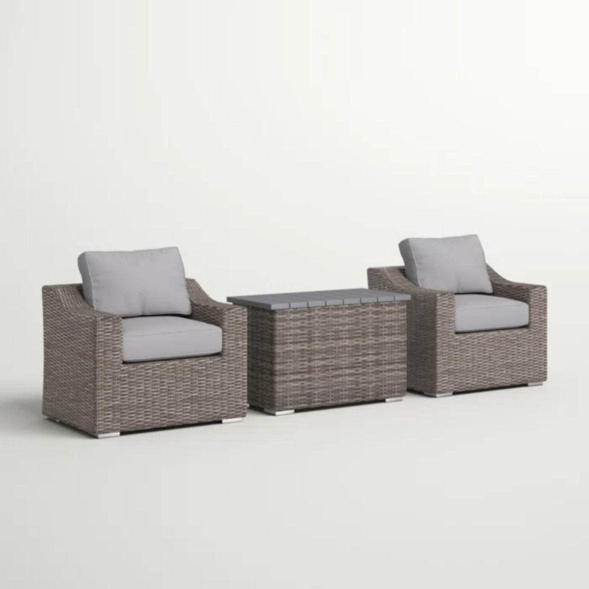 3 - Piece Chic Rattan Wicker Outdoor Seating Group - Slumberine - Omega Lifestyles