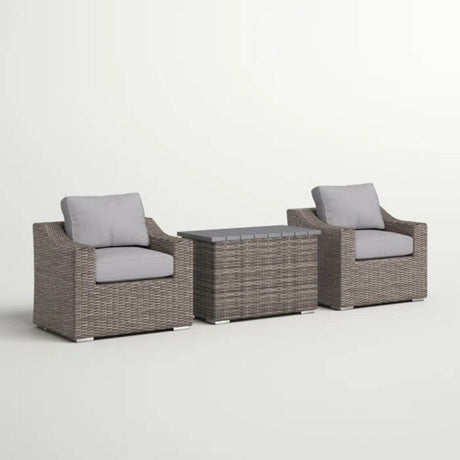 3 - Piece Chic Rattan Wicker Outdoor Seating Group - Slumberine - Omega Lifestyles