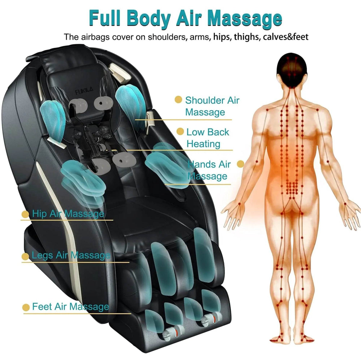 4D Airbag Zero Gravity Full-Body Massage Chair with Foot Roller - Omega Lifestyles