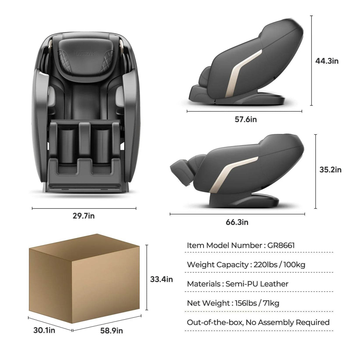 4D Airbag Zero Gravity Full-Body Massage Chair with Foot Roller - Omega Lifestyles