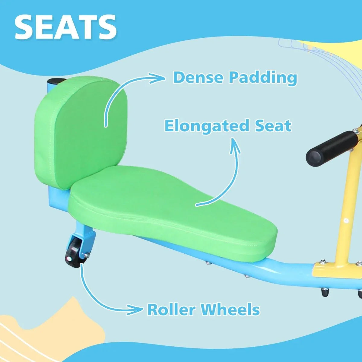 Children’s 360-Degree Rotating Double Seesaw With Backrest - Omega Lifestyles