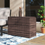 Espresso Wicker Outdoor Side Table With Drink Holders - Slumberine - Omega Lifestyles