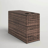 Espresso Wicker Outdoor Side Table With Drink Holders - Slumberine - Omega Lifestyles