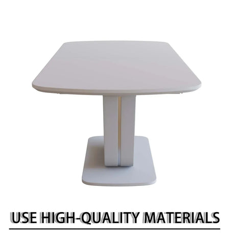 Expandable MDF Dining Table Set With 8 Padded PU Chairs - Omega Lifestyles