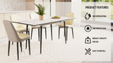 Expandable MDF Dining Table With PU Cushioned Chairs Set - Omega Lifestyles
