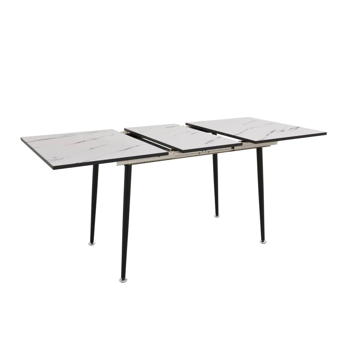 Expandable MDF Dining Table With PU Cushioned Chairs Set - Omega Lifestyles