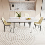 Expandable MDF Dining Table With PU Cushioned Chairs Set - Omega Lifestyles
