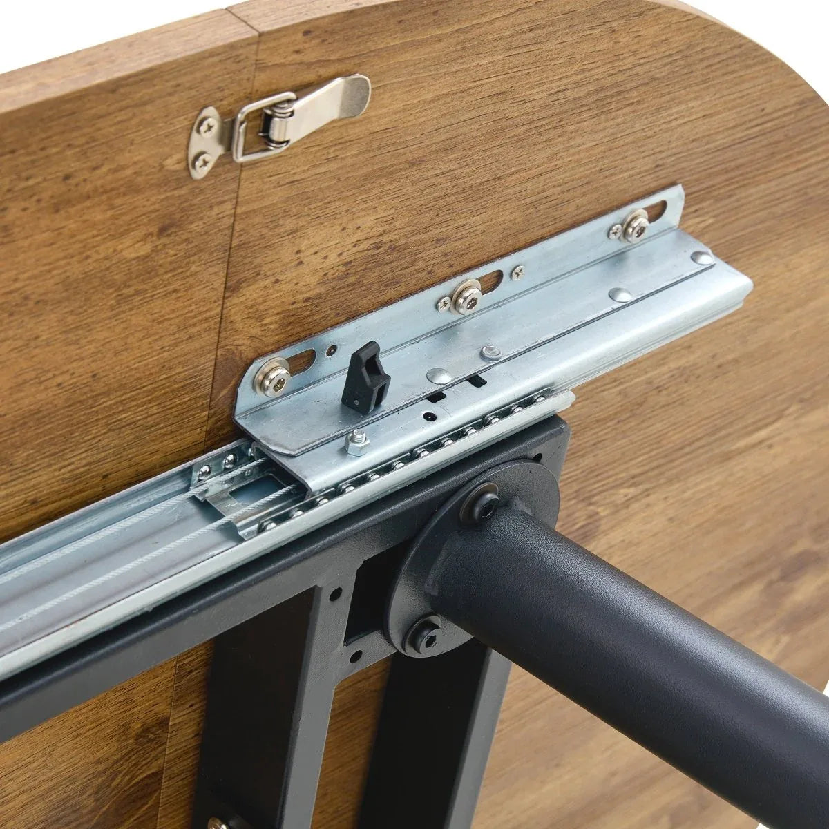 Extendable Round MDF Dining Table With Six PU Chairs - Omega Lifestyles