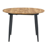 Extendable Round MDF Dining Table With Six PU Chairs - Omega Lifestyles