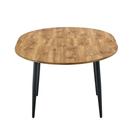 Extendable Round MDF Dining Table With Six PU Chairs - Omega Lifestyles