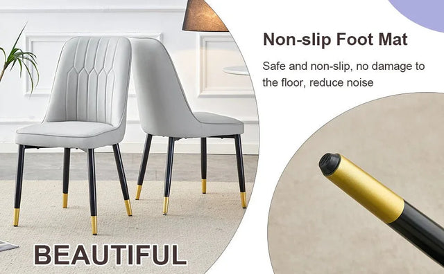 Extendable Round MDF Dining Table With Six PU Chairs - Omega Lifestyles