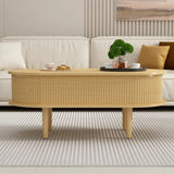 Fluted Lift Top Modern Wooden Coffee Table With Storage - Omega Lifestyles