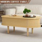 Fluted Lift Top Modern Wooden Coffee Table With Storage - Omega Lifestyles