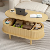 Fluted Lift Top Modern Wooden Coffee Table With Storage - Omega Lifestyles