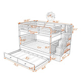 Full Over Full Stairway Bunk Bed With Twin Trundle - Sleep Galleria