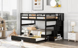 Full Over Full Stairway Bunk Bed With Twin Trundle - Sleep Galleria