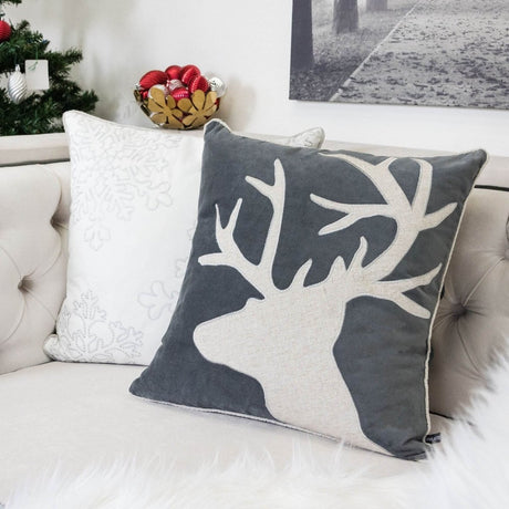 Holiday Reindeer Velvet Accent Decorative Pillow 20x20 - Slumberine - Omega Lifestyles