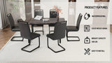 Industrial Rural MDF Dining Table And Six PU Chairs Set - Omega Lifestyles
