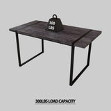 Industrial Rural MDF Dining Table And Six PU Chairs Set - Omega Lifestyles