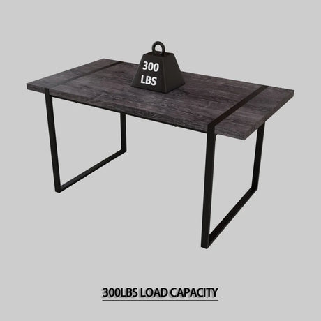 Industrial Rural MDF Dining Table And Six PU Chairs Set - Omega Lifestyles