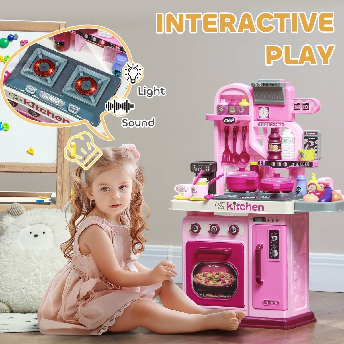 Interactive Kids Plastic Play Kitchen Set With Sounds - Slumberine - Omega Lifestyles