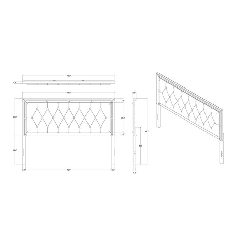 King Modern Solid Wood Panel Bed Frame With Padded Headboard - Slumberine - Omega Lifestyles