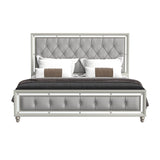 King Modern Solid Wood Panel Bed Frame With Padded Headboard - Slumberine - Omega Lifestyles