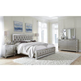 King Modern Solid Wood Panel Bed Frame With Padded Headboard - Slumberine - Omega Lifestyles