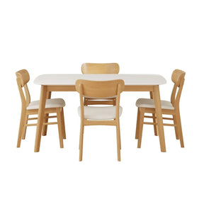 Mid-Century Modern Solid Wood 5-Piece Dining Set - Omega Lifestyles