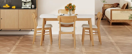 Mid-Century Modern Solid Wood 5-Piece Dining Set - Omega Lifestyles