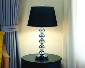 Modern Black Silver Sphere Design Table Lamp - Omega Lifestyles