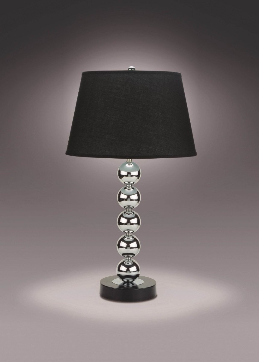 Modern Black Silver Sphere Design Table Lamp - Omega Lifestyles