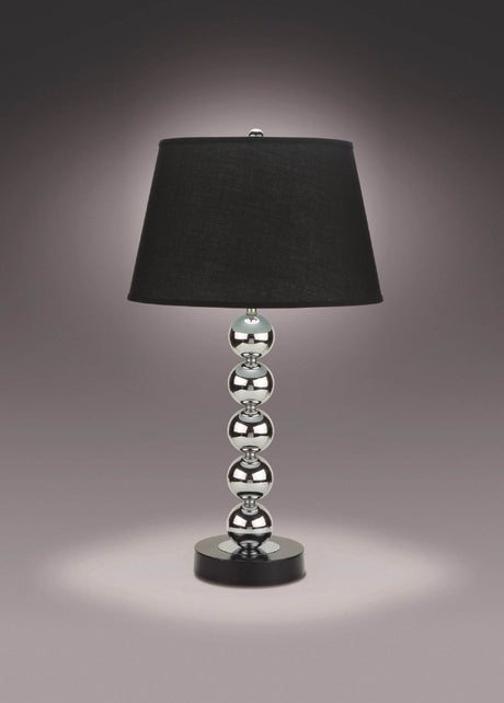 Modern Black Silver Sphere Design Table Lamp - Omega Lifestyles