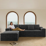 Modular Plush Corduroy Foam Sectional Sofa With Chaise - Omega Lifestyles