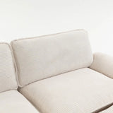 Oversized Corduroy 3-Seater Sofa With Ottoman - Omega Lifestyles