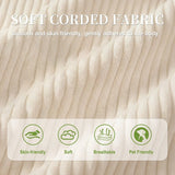 Oversized Corduroy 3-Seater Sofa With Ottoman - Omega Lifestyles