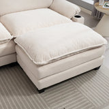 Oversized Corduroy 3-Seater Sofa With Ottoman - Omega Lifestyles