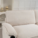 Oversized Corduroy 3-Seater Sofa With Ottoman - Omega Lifestyles