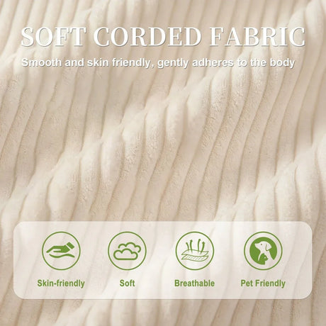 Oversized Corduroy 3-Seater Sofa With Ottoman - Omega Lifestyles