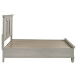 Queen Farmhouse Distressed White Wood Panel Bed Frame - Slumberine - Omega Lifestyles