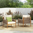 Set Of 2 Modern Outdoor Woven Lounge Chairs With Cushions - Sleep Galleria