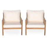 Set Of 2 Modern Outdoor Woven Lounge Chairs With Cushions - Sleep Galleria