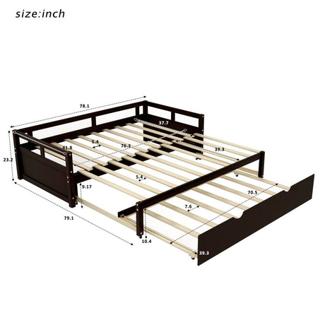 Twin Extending Solid Wood Daybed With Pull - Out Trundle - Slumberine - Omega Lifestyles