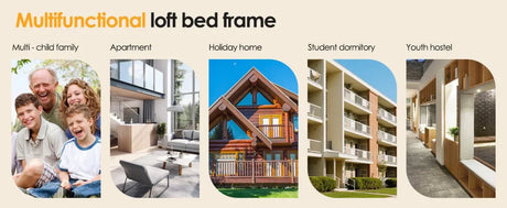 Twin Industrial Metal Low Loft Bunk Bed With Stairs Guardrail - Omega Lifestyles