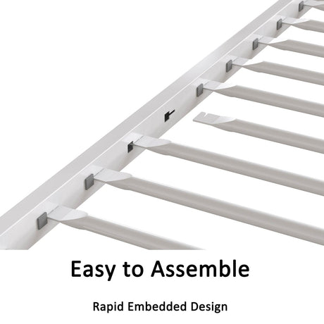 Twin Over Full Metal Bunk Bed White With Guardrails - Slumberine - Omega Lifestyles