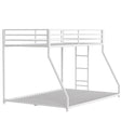 Twin Over Full Metal Bunk Bed White With Guardrails - Slumberine - Omega Lifestyles