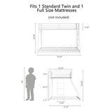 Twin Over Full Metal Bunk Bed White With Guardrails - Slumberine - Omega Lifestyles
