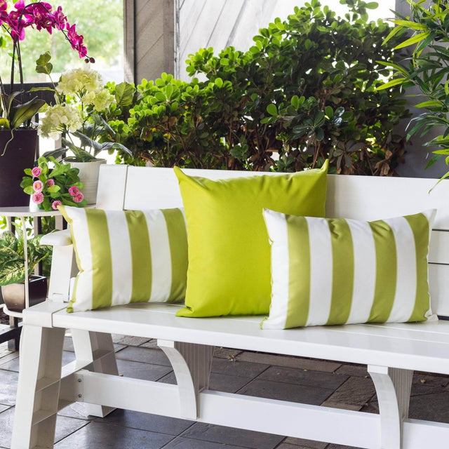Weather Resistant Lime Green Polyester Outdoor Pillow 14x20 - Omega Lifestyles
