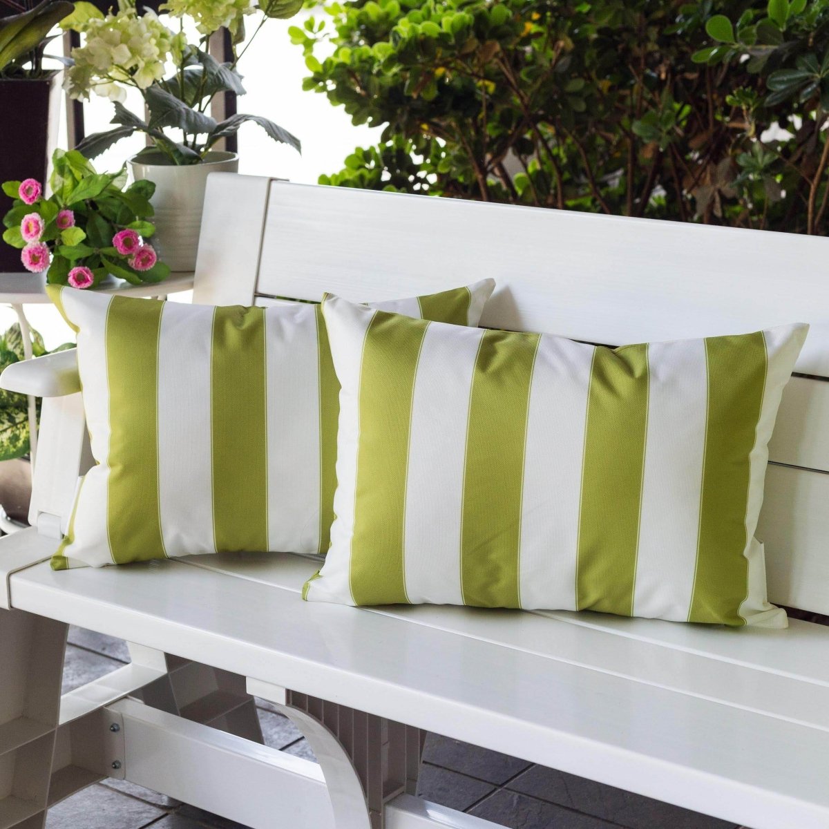 Weather Resistant Lime Green Polyester Outdoor Pillow 14x20 - Slumberine - Omega Lifestyles